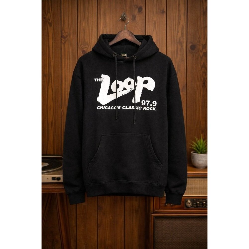 The Loop 97.9 Chicago Classic Rock Retro Pullover Hoodie. NWT. Loop Gift Tag inc